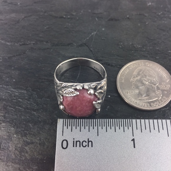 PZ Israel Sterling Silver Rhodonite Ring 10 - Picture 9 of 11